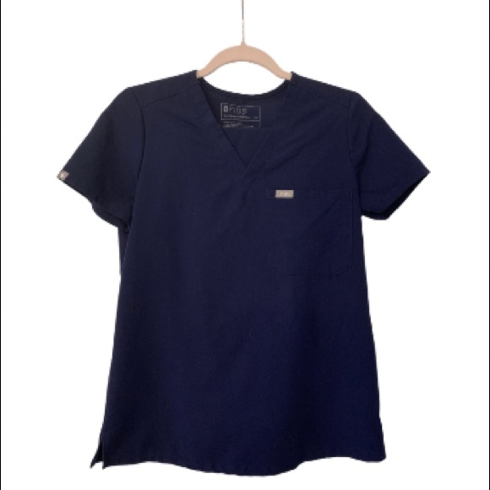 Figs Scrub Top Navy Blue